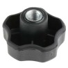 RS PRO Black Polypropylene Multiple Lobes Clamping Knob M10 Threaded Through Hole 50 mm Diameter 702-7620