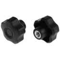 RS PRO Black Polypropylene Multiple Lobes Clamping Knob M8 Threaded Hole 40 mm Diameter 702-7598