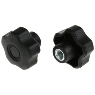 RS PRO Black Polypropylene Multiple Lobes Clamping Knob M8 Threaded Hole 40 mm Diameter 702-7598
