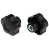 RS PRO Black Polypropylene Multiple Lobes Clamping Knob M8 Threaded Hole 40 mm Diameter 702-7598