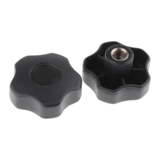 RS PRO Black Polypropylene Multiple Lobes Clamping Knob, M12 Threaded Hole, 60 mm Diameter 702-7670