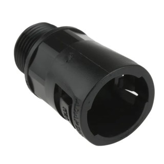 Adaptaflex Black Conduit Fitting, 21 mm Nominal Size, M20 Thread, Polyamide 66, IP66 Rated 7TCA296000R0585 AL21/M20/A/BL