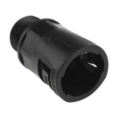 Adaptaflex Black Conduit Fitting, 21 mm Nominal Size, M20 Thread, Polyamide 66, IP66 Rated 7TCA296000R0585 AL21/M20/A/BL