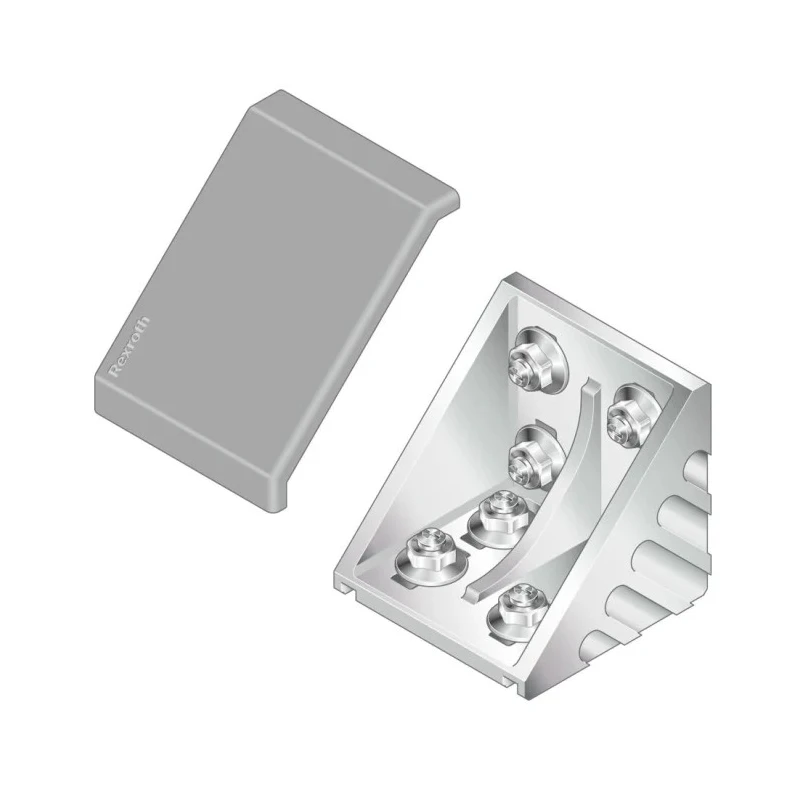 Bosch Rexroth Aluminium Angle Bracket Connecting Component for 80 mm Strut Profile, Groove Size 10 mm, M8 Thread 3842530360