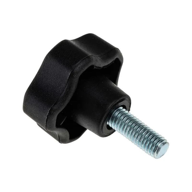 RS PRO Black Polypropylene Multiple Lobes Clamping Knob, M8 Thread Size, 20mm Thread Length, Threaded Stud, 40 mm 702-7576