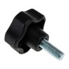 RS PRO Black Polypropylene Multiple Lobes Clamping Knob, M8 Thread Size, 20mm Thread Length, Threaded Stud, 40 mm 702-7576