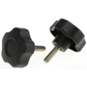 RS PRO Black Polypropylene Multiple Lobes Clamping Knob M8 Threaded Stud 50 mm Diameter 702-7645