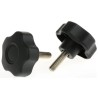 RS PRO Black Polypropylene Multiple Lobes Clamping Knob M8 Threaded Stud 50 mm Diameter 702-7645
