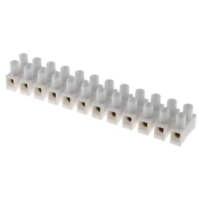 RS PRO Non-Fused Terminal Block, 12-Way, 12AWG Wire Size, 24A Current, 380V, Screw Termination 703-3818