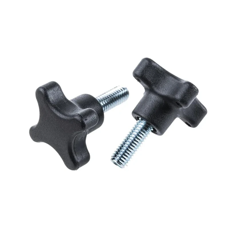 RS PRO Black 4-Arm Clamping Knob M8 Threaded Stud 40 mm Diameter 20mm Thread Length 702-7695
