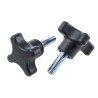 RS PRO Black 4-Arm Clamping Knob M8 Threaded Stud 40 mm Diameter 20mm Thread Length 702-7695