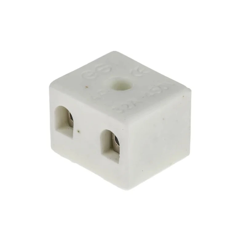 RS PRO Non-Fused Terminal Block 2-Way 12AWG Wire 32A Screw, Ceramic, 450V, Direct Mount 703-3846