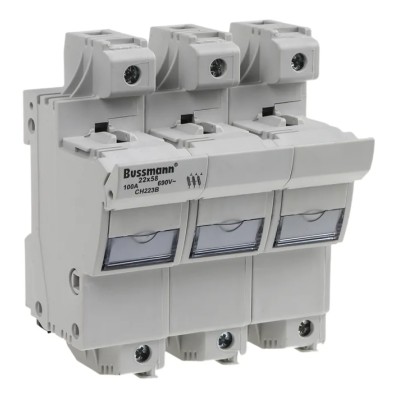 Eaton 100A Rail Mount Fuse Holder for A2 Compatible Fuse Size, 3-Pole, 690V AC CH223B
