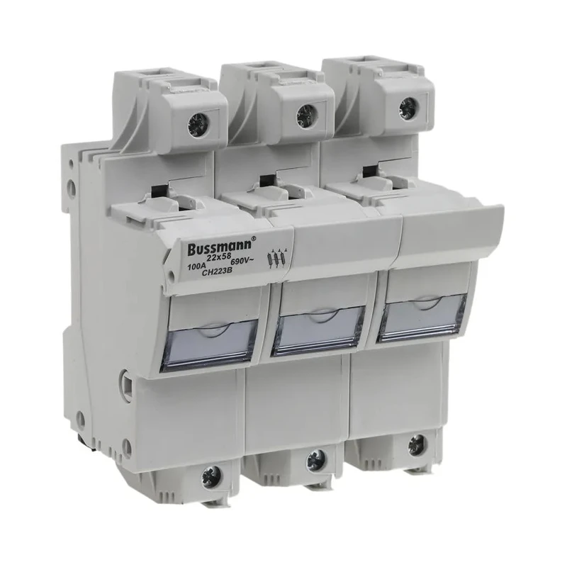Eaton 100A Rail Mount Fuse Holder for A2 Compatible Fuse Size, 3-Pole, 690V AC CH223B