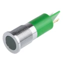 RS PRO Green Panel Mount Indicator with 36V DC and 6V DC Voltage, 20mA Current, Solder Tab Termination, IP67 703-9049
