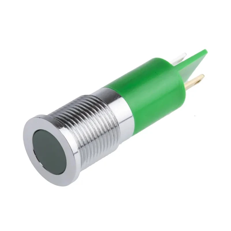 RS PRO Green Panel Mount Indicator with 36V DC and 6V DC Voltage, 20mA Current, Solder Tab Termination, IP67 703-9049