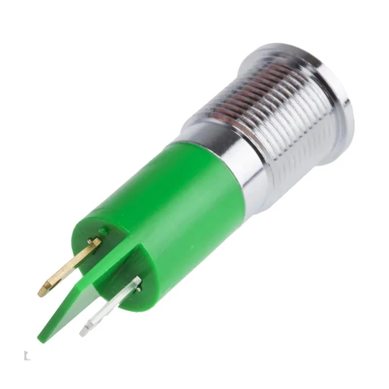 RS PRO Green Panel Mount Indicator with 36V DC and 6V DC Voltage, 20mA Current, Solder Tab Termination, IP67 703-9049