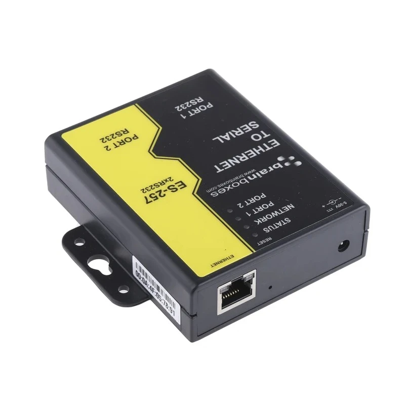 Brainboxes Server Serial Device Server, 2 Ports, 1 Mbps Baud Rate, 5 to 30 V dc Supply ES-257