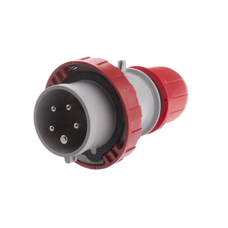 Scame Industrial Power Connector Adapter 3P+N+PE Cable Mount 16A 415V Straight IP66 IP67 RED 218.1637RV