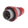 Scame Industrial Power Connector Adapter 3P+N+PE Cable Mount 16A 415V Straight IP66 IP67 RED 218.1637RV