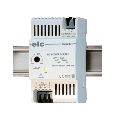 ELC ALE Switched Mode DIN Rail Power Supply 1 Phase 24V DC, 1.25A Output, 30W, IP20, 220-240V AC ALE2401