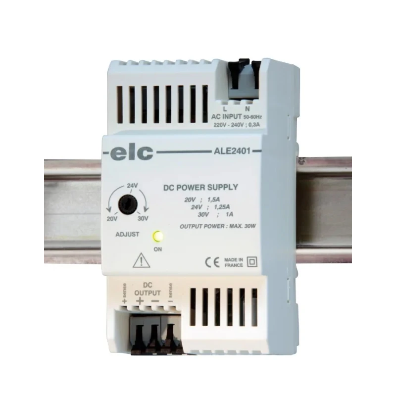 ELC ALE Switched Mode DIN Rail Power Supply 1 Phase 24V DC, 1.25A Output, 30W, IP20, 220-240V AC ALE2401