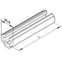 Bosch Rexroth Silver Aluminium Round Tube 10 mm Groove, 3000 mm Length, Dia. 28 mm, Series EcoShape 3842996192/3000