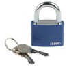 ABUS Keyed Steel and Aluminium Weatherproof Safety Padlock 43mm Body, 6.5mm Shackle Diameter T65AL/40 Blue KA6402