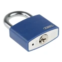 ABUS Keyed Steel and Aluminium Weatherproof Safety Padlock 43mm Body, 6.5mm Shackle Diameter T65AL/40 Blue KA6402