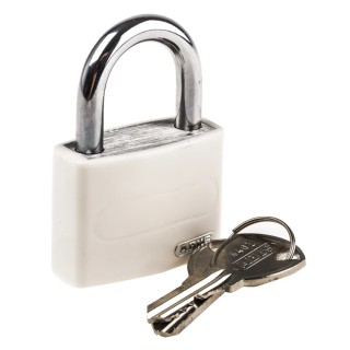ABUS Weatherproof Keyed Steel Aluminium Safety Padlock 6.5 mm Shackle Diameter 22.5 mm Length 49948 - T65AL/40 White KA 6402