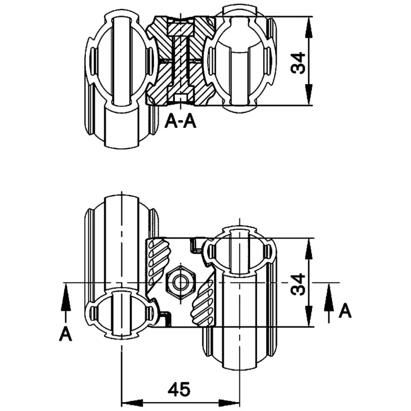 Bosch Rexroth M6 Cross Connector Connecting Component, Strut Profile 28 mm, Groove Size D28 mm 3842541181