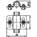 Bosch Rexroth M8 Tube Clip Connecting Component Strut Profile 28 mm Groove Size D28 mm Round Tube Size 30.5 mm 3842541193