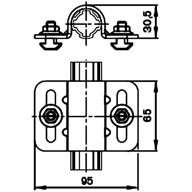 Bosch Rexroth M8 Tube Clip Connecting Component Strut Profile 28 mm Groove Size D28 mm Round Tube Size 30.5 mm 3842541193
