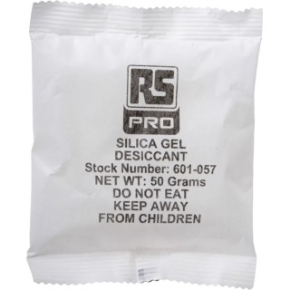 RS PRO Silica Gel Desiccant 50 g Moisture Absorbent Packet 85 x 130 mm 601-057