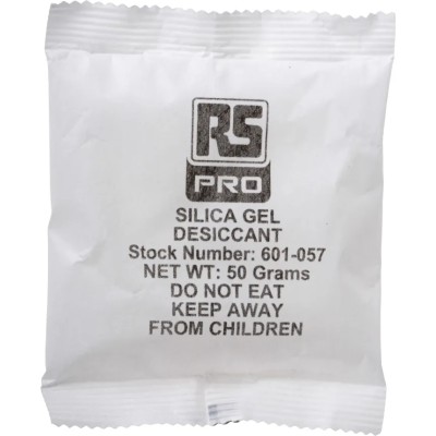 RS PRO Silica Gel Desiccant 50 g Moisture Absorbent Packet 85 x 130 mm 601-057