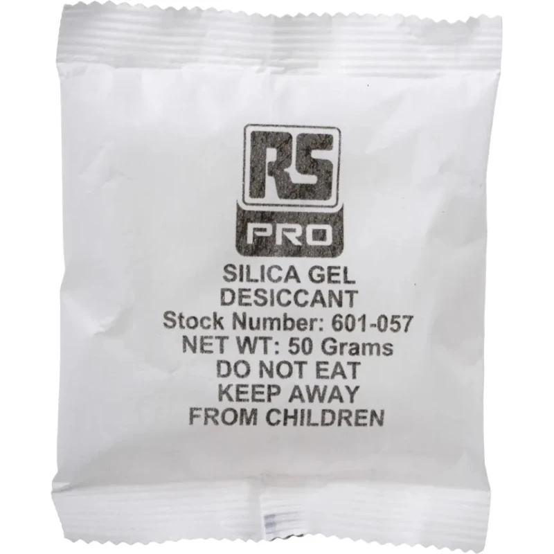 RS PRO Silica Gel Desiccant 50 g Moisture Absorbent Packet 85 x 130 mm 601-057