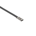 HellermannTyton Black Polyester Coated Stainless Steel Roller Ball Cable Tie 201 mm x 4.6 mm 111-00289 MBT8SFC-SP/SS316-BK