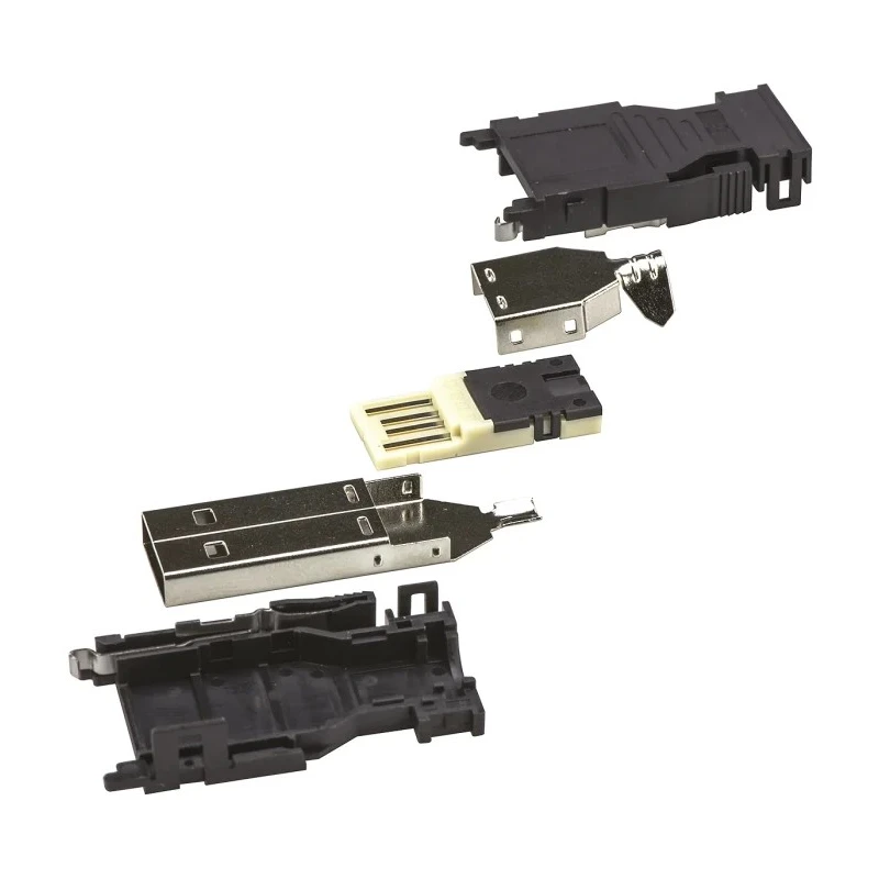 TE Connectivity Straight Cable Male USB Type A Connector 1 Port IP20 30V 1A USB 2.0 2013798-1