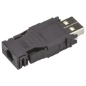 TE Connectivity Straight Cable Male USB Type A Connector 1 Port IP20 30V 1A USB 2.0 2013798-1