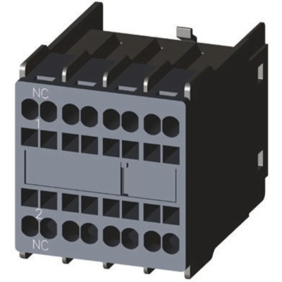 Siemens Auxiliary Contact 1 Contact 1 NC Snap-On, SPST, 6A, 250V DC, 690V AC, Rated Insulation Voltage 690V 3RH2911-2HA01