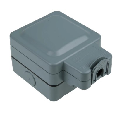 MK Electric 13A 1 Gang Switched Fused Spur BS 1363 Pt. 2, Recycled Polycarbonate, IP66 IP56 K56410GRY