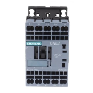 Siemens 3RT2 Contactor, 24V AC Coil Voltage, 3-Pole, 7 A, 3 kW Power, 3 NO Auxiliary Contacts, 400V AC Contact 3RT2015-2AB02