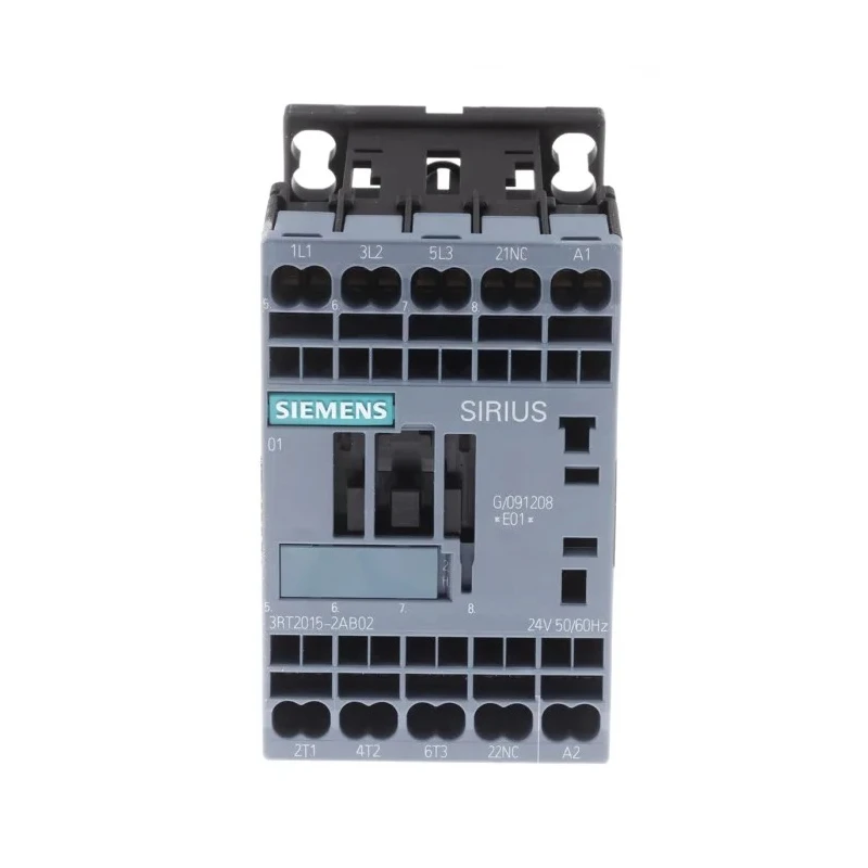 Siemens 3RT2 Contactor, 24V AC Coil Voltage, 3-Pole, 7 A, 3 kW Power, 3 NO Auxiliary Contacts, 400V AC Contact 3RT2015-2AB02
