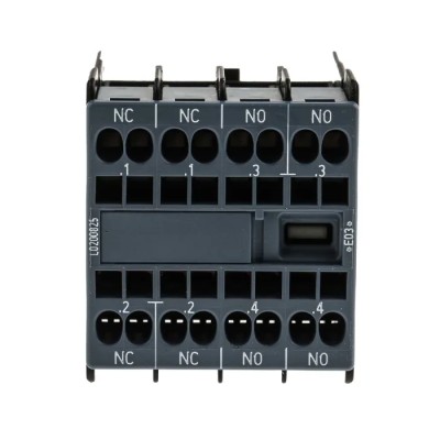 Siemens Auxiliary Contact 4 Contact 2 NC/2 NO Snap-On Mount 10 A 250 V DC 690 V AC 3RH2911-2HA22