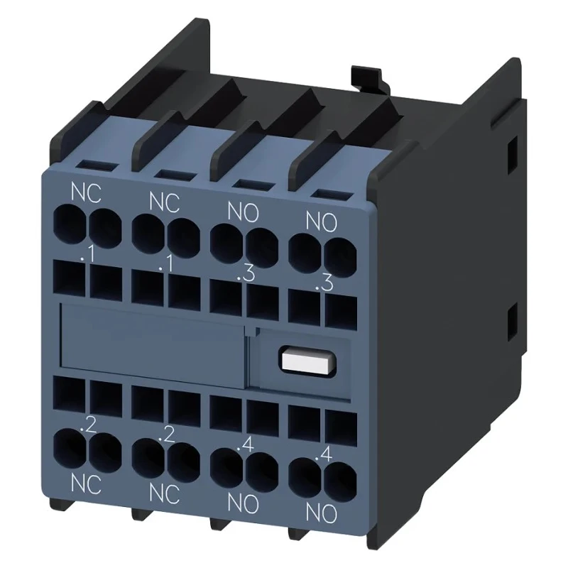 Siemens Auxiliary Contact 4 Contact 2 NC/2 NO Snap-On Mount 10 A 250 V DC 690 V AC 3RH2911-2HA22
