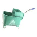 RS PRO 20L Plastic Green Mop Bucket with Handle, Wringer, Dual Compartments, Wheeled 705-6261