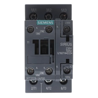 Siemens 3RT2 Contactor, 230V AC Coil, 3-Pole, 38A, 18.5 kW Power Rating, 400V AC Contact Voltage 3RT2028-1AP00