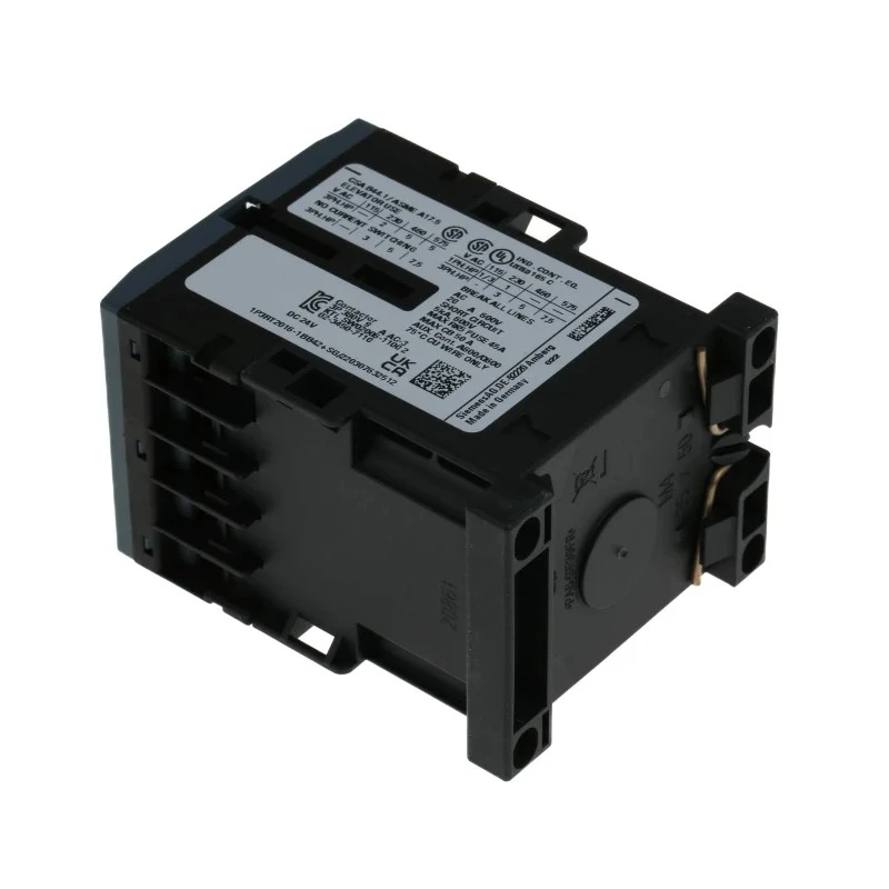 Siemens 3RT2 Power Contactor, 24V DC Coil, 3-Pole, 9 A, 4 kW, Screw Clamp, DIN Rail Mount 3RT2016-1BB42