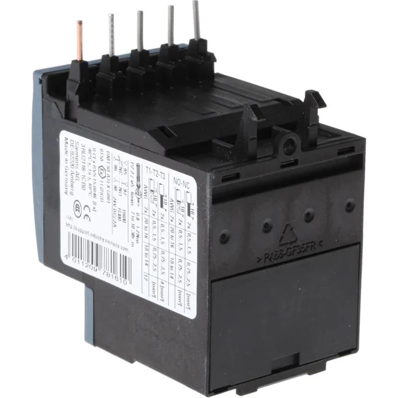 Siemens SIRIUS 3RU2 Thermal Overload Relay, 1.8 to 2.5 A Adjustable Current Range, 2.5 A Contact Rating, 750 W 3RU2116-1CB0