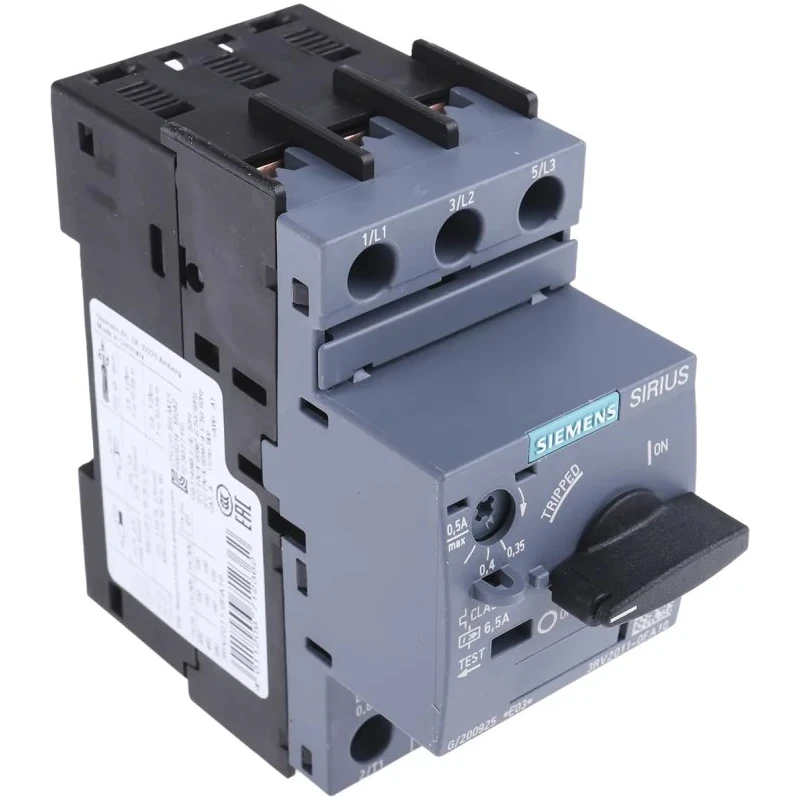 Siemens Motor Protection Circuit Breaker 350 mA, 500 mA, 690V, Magnetic Sensing, 3 Pole, IP20, -20 to 60°C 3RV2011-0FA10